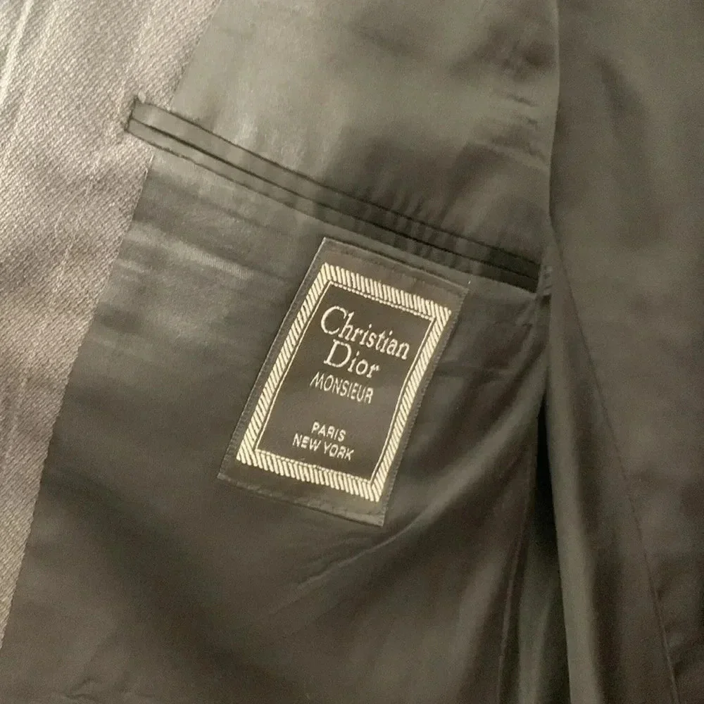 Men’s Christian Dior Dark‎ Gray Pinstripe Blazer Size Large EUC
